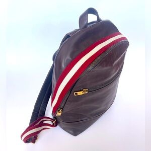 Brown Leather Bally Backpack